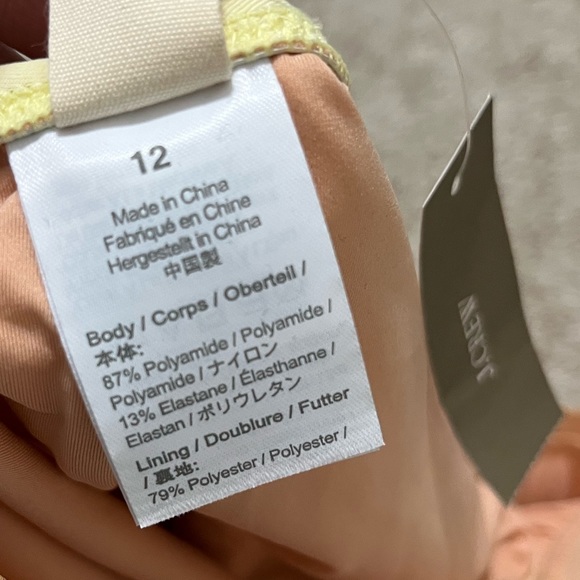 J.Crew x SZ Blockprints Size 12 Yellow One Piece Swimwear Swimsuit NEW - Picture 12 of 13